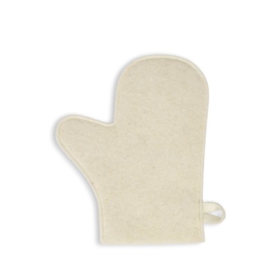 Рукавица для бани и сауны, полиэфир, белая