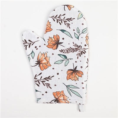 Набор кухонный Доляна Oleander: варежка 20×27 см, прихватка 19×19 см, 100% хлопок