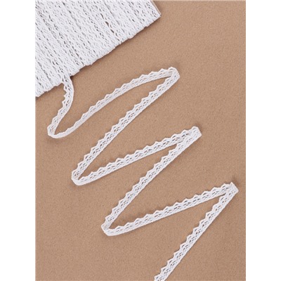 Кружево вязаное, 8 мм, 15±1 м, белое