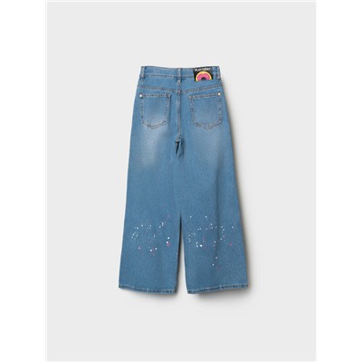 Брюки текстильные джинсовые для девочек