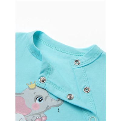 Боди детское с длинным рукавом, рост 74 см, мятное