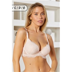 Бюстгальтер кружевной HoneyFormat 8038 с формованной чашей (Бежевый)