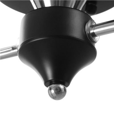 Люстра потолочная BayerLux «Авиталь», 2хЕ27 40 Вт, чёрно-хромовый, 53×20×23 см