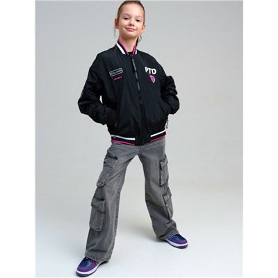 Куртка текстильная с полиуретановым покрытием для девочек (ветровка)