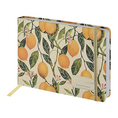 Альбом для зарисовок (скетчбук) 213х146 мм 96л на резинке "ФЛОРА/FLORA.РАЙСКИЕ ЛИМОНЫ/PARADISE.LEMONS" тверд.обл.1-610/01 Bruno Visconti