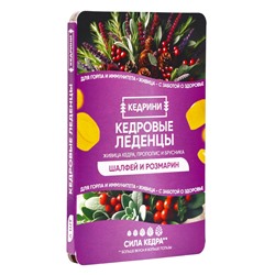 Кедровые леденцы Kedrini, со вкусом шалфея и розмарина, блистер, 6 шт.