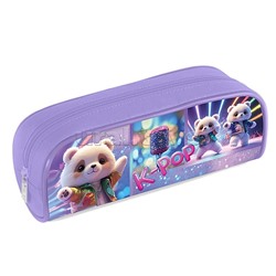 Пенал 210х80х40мм., на молнии мягкий "K-pop мишки"