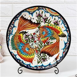 Ляган узбекский Риштанская Керамика «Рыбка», d=32 см, разноцветный
