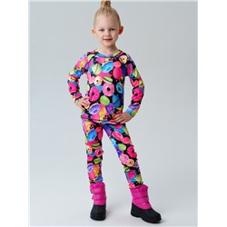 Термокомплект трикот. для девочек: фуфайка (футболка) с длин. рук, брюки