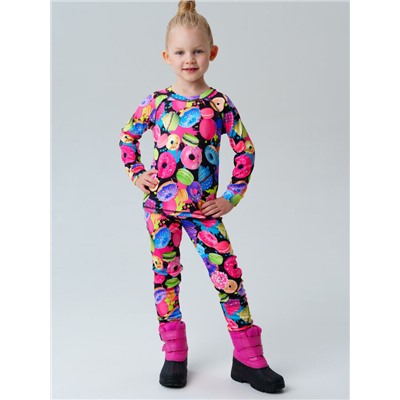 Термокомплект трикот. для девочек: фуфайка (футболка) с длин. рук, брюки