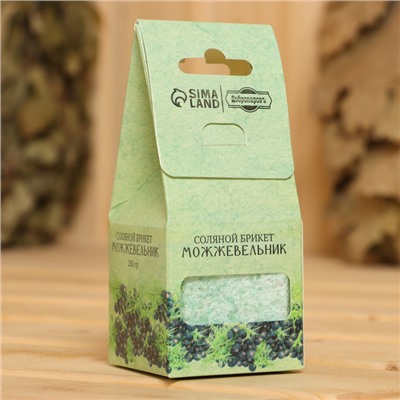 Соляной брикет куб «Можжевельник» 200 г «Добропаровъ»