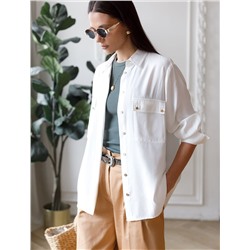 Блузка из премиальной вискозы и лиоцелла с удлиненным манжетом