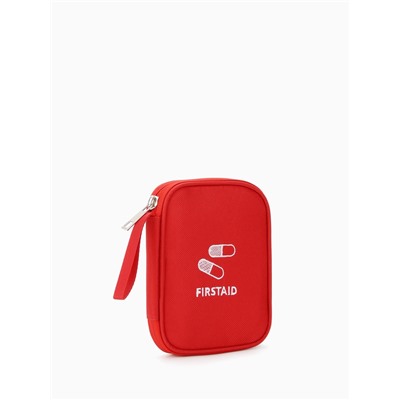 Косметичка-аптечка дорожная на молнии, с ручкой, маленькая, красная