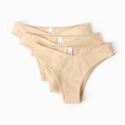 Трусы женские бразилиана Mark Formelle, набор 3 шт., цвет бежевый, размер 46 (M)