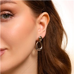 Серьги бижутерия с камнем, вставка: фианиты, цвет: шампань, арт.101.264