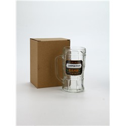 Кружка пивная стеклянная «Директор бани», 500 мл