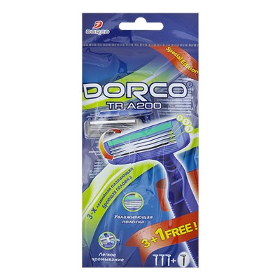 Станок для бритья одноразовый DORCO PACE-3 TRC-200/TRA 200 (4 шт.), TRC 200-4P