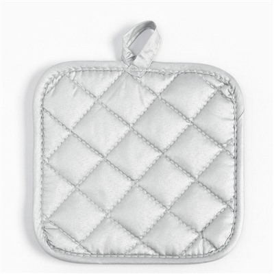 Кухонный набор «Доляна. Снежинки»: серебро, прихватка 17×17 см, варежка 26×16 см, фартук 70×80 см, 100% п/э