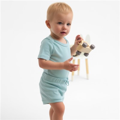 Костюм детский (боди, шорты) MINAKU, рост 62-68 см, ментол