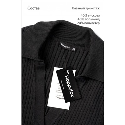 Женский джемпер лапша с воротником поло Happyfox