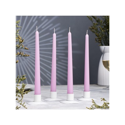 Набор свечей античных, 2.3×24.5 см, 5 ч, 55 г, 4 шт., сиреневая