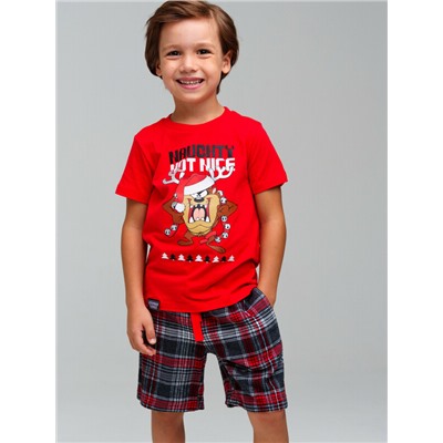 Комплект для мальчиков: фуфайка (футболка) трикотажная, шорты текстильные