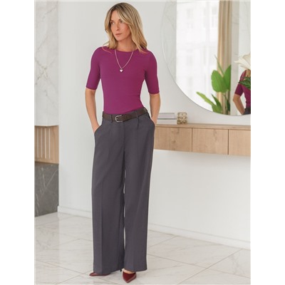 Футболка из трикотажа в широкий рубчик