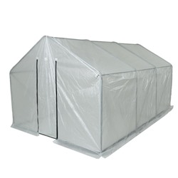 Теплица, 3.7×2.45×2.1 м, оцинкованный металл, профиль d=25 мм, чехол из армированной плёнки 120 мкм