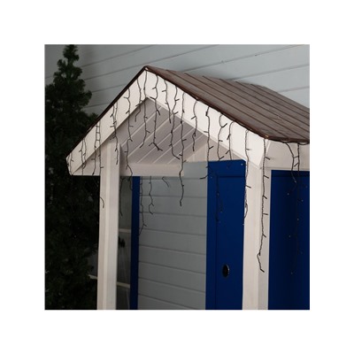 Гирлянда «Бахрома» 3×0.6 м, IP44, УМС, тёмная нить, 160 LED, свечение белое, 220 В