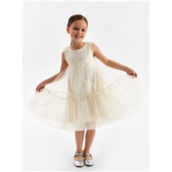 Платье нарядное для девочки MINAKU: PartyDress, рост 116-122 см, цвет молочный