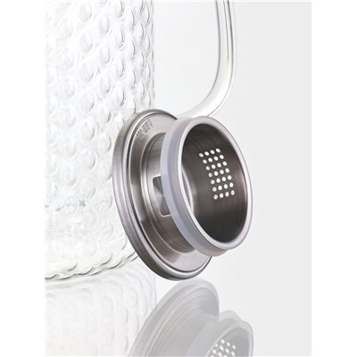 Кувшин Magistro «Богема. Дольки», 3 л, 21×15×27 см, крышка-сито, стекло, прозрачный