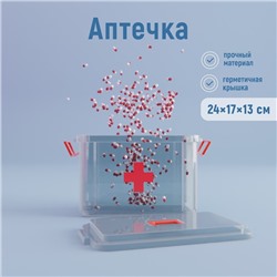 Аптечка, 24×17×13 см, пластик, прозрачная