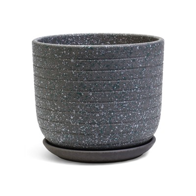 Горшок для цветов «Пряности», 2.9 л, d=19 см, h=16 см, керамический, с поддоном, серый