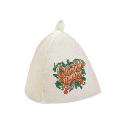Шапка для бани и сауны «С лёгким паром», полиэфир 70%, шерсть 30%, «Добропаровъ»