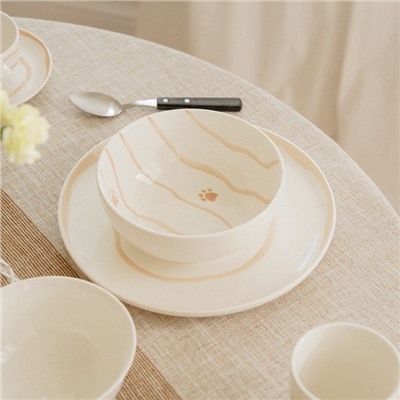 Салатники SL Home «Гатто», 1.1 л, d=18.5 см, набор 2 шт., фарфор, белые