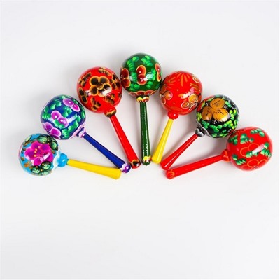 Маракас деревянный большой, музыкальная игрушка, МИКС 19×7.5 см
