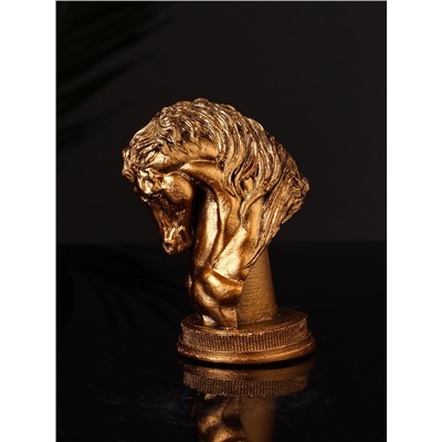 Фигурка гипс «Конь: шахматная фигура», 9×6 см, цвет бронза