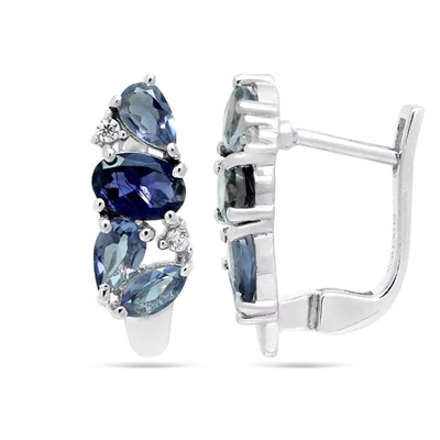Серьги из серебра иолит, Жади