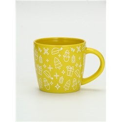 Кружка чайная новогодняя «Новый год», жёлтая, 370 мл