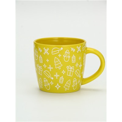 Кружка чайная новогодняя «Новый год», жёлтая, 370 мл