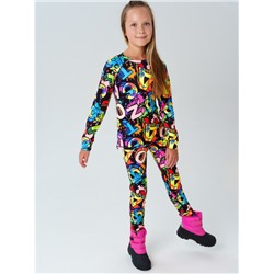 Термокомплект трикот. для девочек: фуфайка (футболка) с длин. рук, брюки
