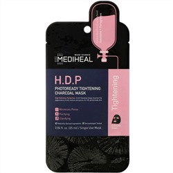 Mediheal, H.D.P., угольная тканевая маска, для повышения упругости кожи, 1 шт., 25 мл (0,84 жидк. унции)