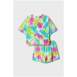 Комплект трикотажный для девочек: фуфайка (футболка), шорты PLAYTODAY, 1243353