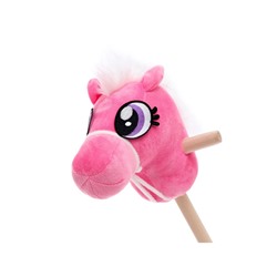 Мягкая игрушка «Конь-скакун», на палке, цвет розовый