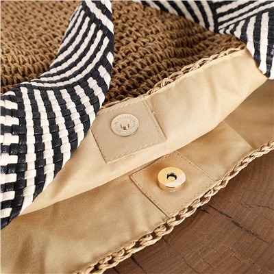 Сумка плетеная шоппер 30x26 / DW-07 /уп 1/коричневая