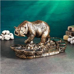Подставка для бутылки «Медведь», 45×23×25 см, бронза