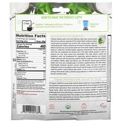 Organic Traditions, Латте с чаем матча, пробиотиками и ванилью, 150 г