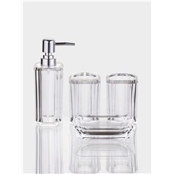 Набор для ванной "Кристалл" 4 предмета (дозатор, 2 стакана, мыльница)