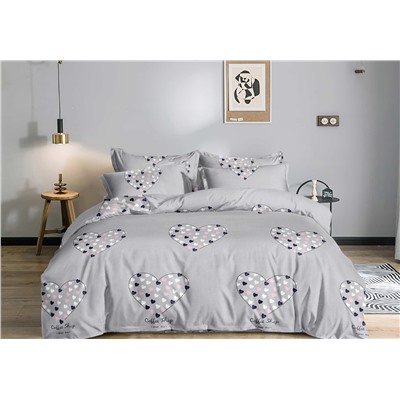 Постельное белье полисатин на молнии - Сердца