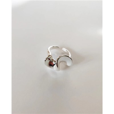 Кольцо с белым серебрением